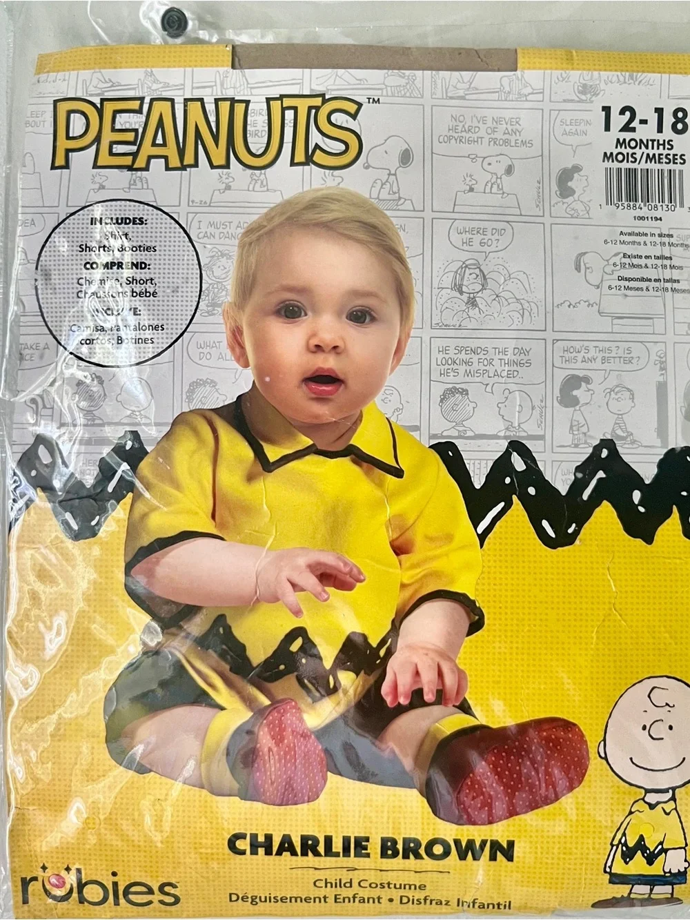 Peanuts Charlie Brown Costume for Infants 12-18 Months
